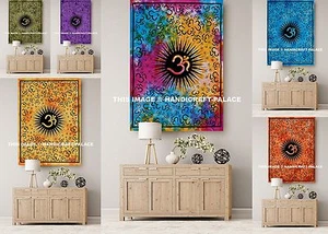 Indian Meditation Bohemian Tapestry Wall Hanging Om Mandala Beach Throw Hippie - Picture 1 of 19