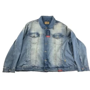 Chaps Jacket Mens 2XB Blue Denim Stretch Regular Fit Long Sleeves Button Up NWT - Picture 1 of 15