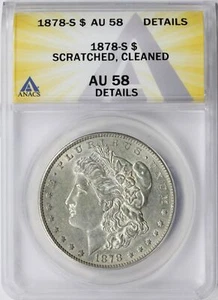1878-S $1 Morgan Dollar ANACS AU58 Details Scratched & Cleaned - Picture 1 of 4