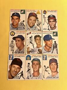 1954 Topps (9) Different Vintage Baseball Card Lot *CgC605*