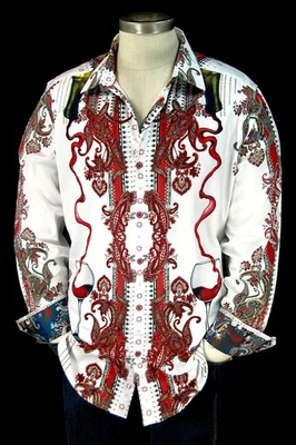 Robert Graham Naughty & Nice NWT $378 Paisley Wine Beaded Shirt 3XL - Image 1 of 4