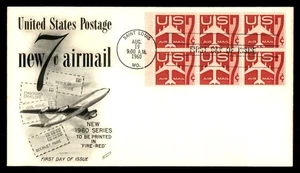 Mayfairstamps US FDC 1960 Air Mail 7c Airplane First Day Cover aas_98211 - Picture 1 of 2