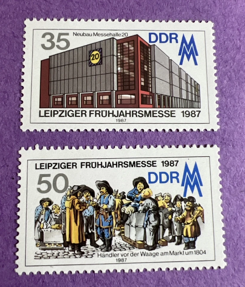 Germany DDR 1987- MNH Scott 2592-2593. Leipzig Spring Fair. - Image 1 of 1