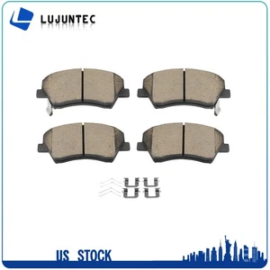 Two Pair Front Ceramic Brake Pads w/ Hardware Set for FORD TRANSIT-250 2015-2020 - Picture 1 of 10