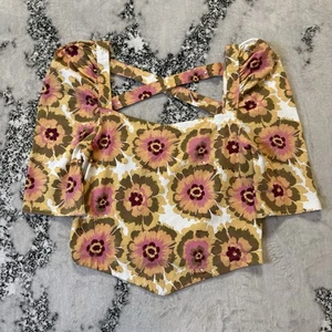 Free People Top Damen Größe M Mehrfarbig Kombi Blumenmuster Give Me More Crop - Bild 1 von 8