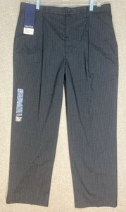 Nautica Rigger Hose Herren 36x30 schwarz Nadelstreifen Classic Fit Einzelfalte NEU - Bild 1 von 14