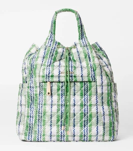 MZ WALLACE Medium Metro Convertible Backpack w/ Pouch ~NWT~ Summer Plaid - Picture 1 of 5