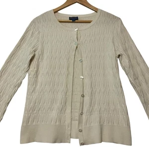 PENDLETON Gr. Small Strickjacke Seidenmischung leicht creme elfenbein - Bild 1 von 6