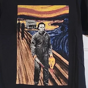 Halloween Black Graphic T-Shirt sz Med. Michael Myers Movie Horror - Picture 1 of 2