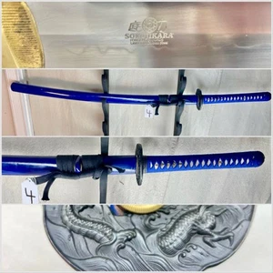 Sokojikara 29โ Forged Tempered Carbon Steel Samurai Katana Sword Blue Lacquer #4 - Picture 1 of 14
