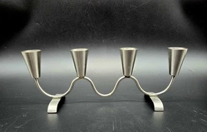 Stainless Steel 18/8 Selandia Wavy Candle Holder DENMARK - Picture 1 of 6