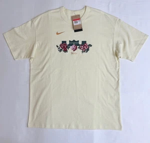 Nike LeBron Men's Light Yellow T-Shirt M90 Lion Roses Sz Large NEW FZ8073-113 - Picture 1 of 5