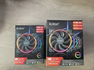 8 LÜFTER - NEU IN OFFENER BOX - PcCooler CORONA FRGB 5 in 1 + 3 in 1 Kits 120mm PWM - Bild 1 von 3