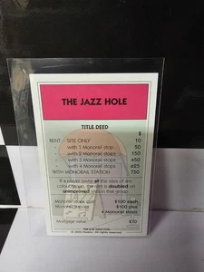 Monopoly Simpsons 2003 Spare parts THE JAZZ HOLE property card - Picture 1 of 2