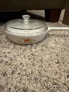 Corning Ware Wildflower Sauce Saute Pan with Pyrex Lid P-83-B Vintage - Picture 1 of 12