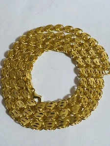 18C 750 18K Real Gold Damascus Chain Necklace 17.5”/18” Long 5mm 10.65g Women’s - Picture 1 of 23