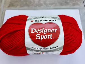 Red Heart Designer Sport Yarn Heart Red 3901 beautiful shade of red discontinued - Picture 1 of 3