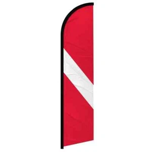 Diver Windless Full Sleeve Feather Advertising Scuba Diver Signal Banner Flag - Picture 1 of 7