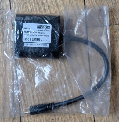 Neuer Tripp Lite Micro HDMI zu VGA Adapter (P131-06N-MICRO) - Verbinden Sie Ihre Geräte - Bild 1 von 2