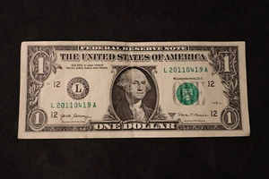 2017A ONE DOLLAR FANCY BIRTHDAY/ANNIVERSARY NOTE APRIL 19, 2011 SN #L20110419A - Picture 1 of 2