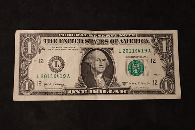 2017A ONE DOLLAR FANCY BIRTHDAY/ANNIVERSARY NOTE APRIL 19, 2011  SN #L20110419A - Image 1 of 2