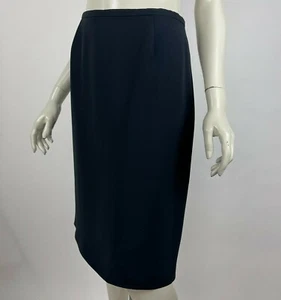 Armani Collezioni Italien schwarz gerader Rock Seidenmischung Reißverschluss Damen 10 - Bild 1 von 9