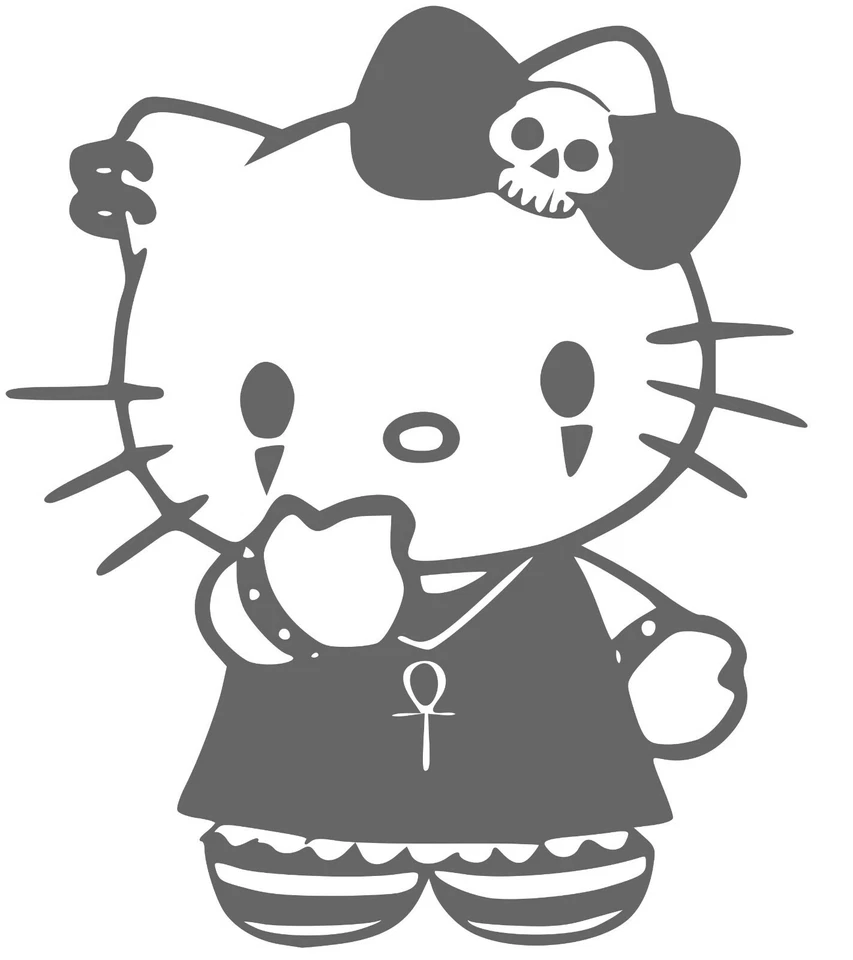 Hello Kitty , Gothic ,Vinyl Decal,Sticker for Cars,Windows,Laptops and more - Image 1 of 1