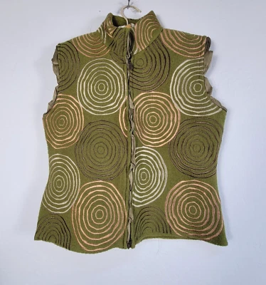 Chaleco concéntrico vintage Covelo para mujer arte excepcional lana hervida espiral mod XL Foto 1 de 4