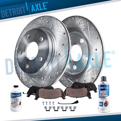 288mm REAR DRILLED Rotor & Ceramic Brake Pad for 2005 2006-2009 Audi A4 Quattro - Image 1 of 4