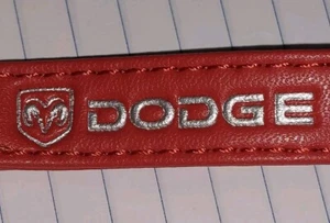 Genuine Red Leather Dodge Keychain W/ Tool CAR AUTOMOTIVE Accessories - Foto 1 di 4