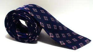 TED BAKER London 100% Silk Tie Navy Red White Floral - Picture 1 of 5