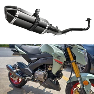 Slip-On For Kawasaki Z125 Pro Modified Exhaust Full Link Pipe 370mm Muffler US - Picture 1 of 9