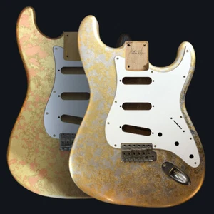 FRANCHIN Mercury guitar body Impressionist METALLIC LEAF S-type *MADE TO ORDER - Foto 1 di 25