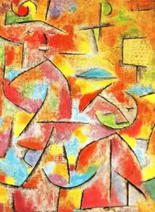 Oil painting Paul-Klee-Child-and-aunt impressionism abstract in oil on canvas - Picture 1 of 1