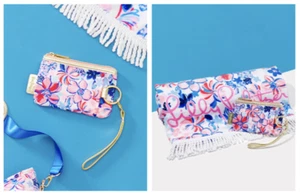 LILLY PULITZER GWP Zip Top Wallet w/Wrist Strap PARTY LIKE A LOBSTAR Brand New - Picture 1 of 4