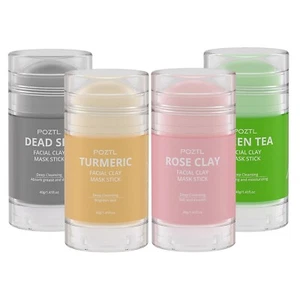 4 Pack Face Mask Stick Green Tea Dead Sea Clay Turmeric rose Dead Sea Clay - Picture 1 of 8