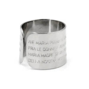 Anello Fascia in Argento con Incisa La Preghiera Ave Maria - Foto 1 di 5