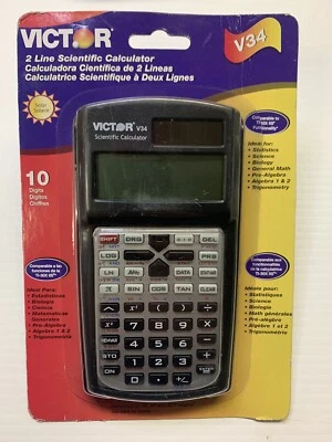 Victor V34 Two Line Scientific Calculator. Brand New. Solar Powered. - Image 1 of 2
