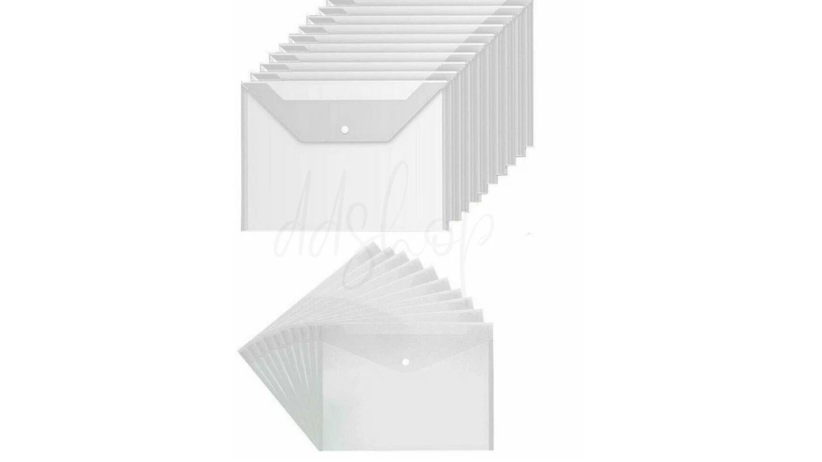 Folders For Documents A4 Document Wallet Plastic Transparent Assorted ...