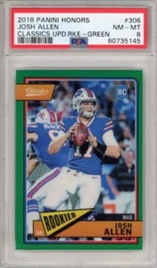 2018 PANINI HONORS CLASSICS UPDATE ROOKIES 306 JOSH ALLEN GREEN PSA 8 /75 RC - Picture 1 of 2