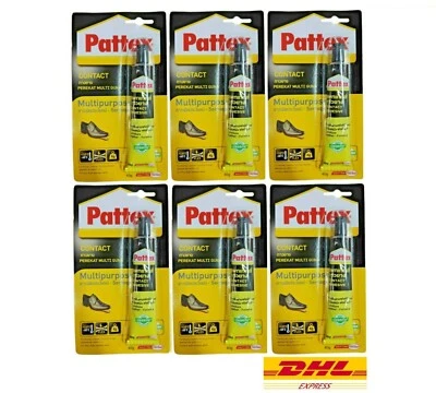 6 x Pattex FIJADOR ADHESIVO CUERO REPARACIÓN ZAPATOS PEGAMENTO SUELA BOTAS TACÓN GOMA 40g Foto 1 de 3