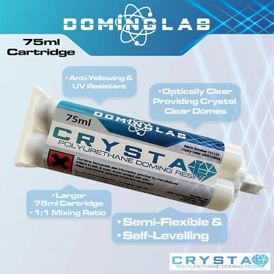 DOMING LAB 75ml Polyurethane Doming Resin Fluid 1:1 Cartridges 3D Stickers Including Mixer