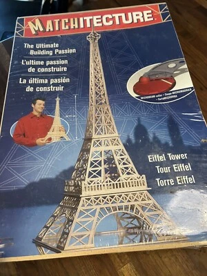 Matchitecture Eiffel Tower Paris Wood Matchstick set Jouets NEW IN BOX SEALED - Image 1 of 4