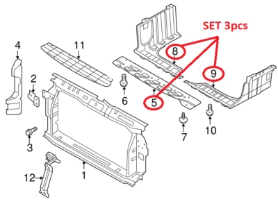 Genuino✅ Juego de protectores contra salpicaduras para motor debajo de las cubiertas 3 piezas OEM Hyundai Accent 2012-2013 Foto 1 de 4