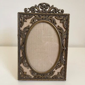 Vintage Italian Brass Ornate Picture Photo Frame Stand or Hang Italy - Bild 1 von 8