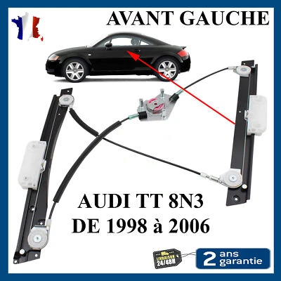 Mecanisme Leve Vitre Electrique Avant Gauche pour AUDI TT (98-06) COUPE ROADSTER - Photo 1/4