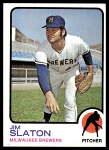1973 Topps #628 Jim Slaton BASEBALL Milwaukee Brewers - Picture 1 of 2