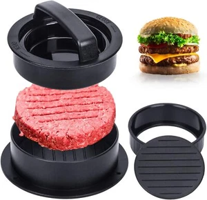 3 IN 1 Non Stick Stuffed Burger Press Hamburger Patty Molds Maker Sliders BBQ - Picture 1 of 7