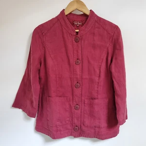 Seasalt Cornwall Bullfinch Linen Jacket Size 10 Raspberry Pink Chore - Picture 1 of 7