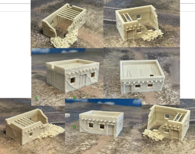 WARFAYRE Arabic Houses Buildings Damaged Africa WW2 Modern Middle East 1/72 Afghan